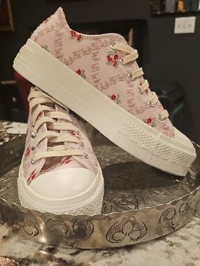 Converse Platform Rose Cross Stitch Sneakers